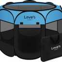 Love's cabin Pet Puppy Dog Playpen, Medium Dog Tent Crates Cage Indoor/Outdoor, Portable Playpen for Cat, Foldable Pop Up Dog Kennel Playpen with Carring Case, Removable Zipper Top, Blue