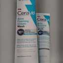 CeraVe Acne Foaming Cream Wash, Gentle Face and Body Cleanser with Benzoyl Peroxide 10%, Hyaluronic Acid, and Niacinamide, 10% Benzoyl Peroxide Treatment Clears Pimples and Blackheads 5 Oz