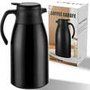 PARACITY Thermal Coffee Carafe with Stainless Steel Liner, Coffee Carafes for Keeping Hot, Double Walled Vacuum Insulated Coffee Urn for Coffee & Tea, Home & Office (56OZ - Black)