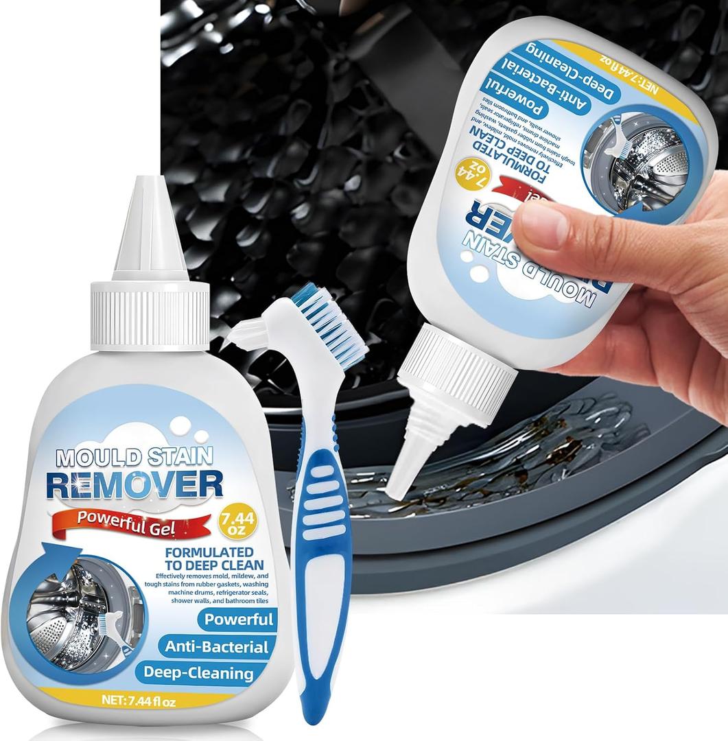 Mold Stain Remover Gel 7.44oz, Effective Washing Machine Cleaner, Household Cleaner for Bathroom Grout, Sink,Tile, Shower, Caulk