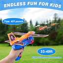 Fuwidvia 4 Pack Airplane Launcher Toys, 2 Flight Modes LED Foam Plane Toy for Boys, Outdoor Flying Toys Birthday Gifts for Boys Girl 4-12 Year Old (Red&green&orange&blue)