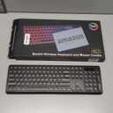 Wireless Keyboard and Mouse Combo, RGB Backlit, Rechargeable & Light Up Letters, Full-Size, Soft Typing, Sleep Mode, 2.4GHz Quiet Keyboard Set for Mac, Windows, Laptop, PC, Trueque KM42Pro (Black)