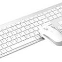 iClever Wireless Keyboard and Mouse, GK08 White Keyboard Mouse Combo, Ergonomic, Quiet, Full Size Design with Number Pad, 2.4G Connection for Mac, Windows and Computer