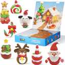 Christmas Advent Calendar 2025  24-Days Countdown Calendar with 24 PCS Air Dry Clay Kit with 10 Christmas Hangers, DIY Molding Clay Toys Surprise Gifts for Kids Boys & Girls Teens Toddlers