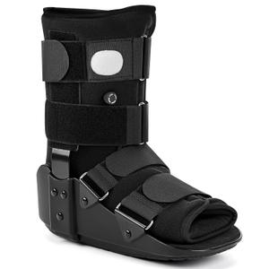 Medibot Advanced Walking Boot for Ankle Injuries & Fractures Adjustable Air Splint with Pump, Medium Black, Fits Shoe Size 6-10'', Men and Women