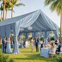 Party Village 50ftx40ft Dusty Blue Ceiling Curtain for Wedding Parties