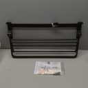 MUSTORN Towel Rack Wall Mount for Bathroom with Towel Bar and Hooks 23.6 in Foldable Towel Shelf Lavatory Towel Organizer Matte Black