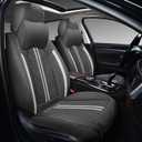 GXT Deluxe Faux Leather Full Coverage Car Seat Cover Anti-Slip Universal Fits for Sedans SUV Pick-up Truck with Headrests,Interior Accessories(Dark Grey)