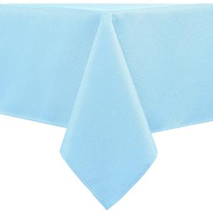 Hiasan 54 X 108 Inch Rectangle Textured Tablecloth - Waterproof Spillproof Antiwrinkle Jacquard Table Cloth for Kitchen and Dining Dinner, Outdoor Picnic, Holiday and Parties, Light Blue