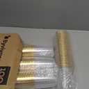 12oz Clear Plastic Cups with Gold Rimmed Sturdy & Food Safe Disposable Wine Glasses Wedding Cups Party Cups Plastic Cocktail Glasses for Wine, Juice, Cocktails and Cold Beverages [100 Pack]