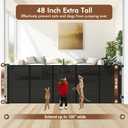 Reinforced 48" Extra Tall X 100" Extra Wide Retractable Baby Gate for Large Openings Extra Tall Dog Gates for Doorways Extra Long Baby Gate Mesh Large Dog Gate Indoor Pet Gate for Cats, Black