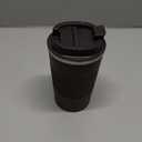 YINBAOGE Insulated Travel Coffee Mug, Spill & Leak Proof, Portable To Go Camping Stainless Steel Coffee Tumbler, Reusable Thermal Coffee Cup with Lid for Hot & Cold Drinks (Black, 12 OZ)