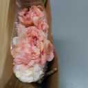 Wavwavw 6 Pcs Artificial Peony Silk Florals Fake Mix Silk Peony Rose Faux Flower Hydrangea Bouquet Elegant Realistic Wedding Floral Centerpiece for Home Party Table Arrangement (Light Pink)