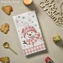 Artoid Mode Pink Xmas Tree Snowman Christmas Kitchen Towels Dish Towels, 18x26 Inch Farmhouse Holiday Winter Decoration Cleaning Set of 2