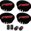 4Pcs for RS 66mm Hub Cap Wheel Cover Valve Cap Compatible with Equinox Malibu Camaro Traverse Blazer Cruze Trailblazer Trax