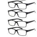 NORPERWIS Reading Glasses 5 Pairs Quality Readers Spring Hinge Glasses for Reading for Men and Women (4BLACK, 6.00)