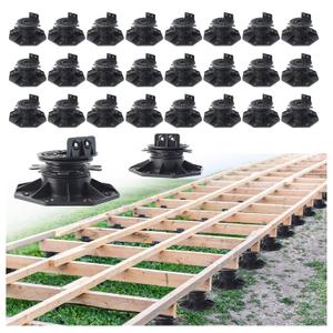 26-Pack Adjustable Pedestal for Tiles, Decking, Pavers - 40-70mm Height Range - Plastic Decking Supports - Effortless Leveling & Drainage - Deck Foundation Base Flooring Platform Joist Beams Support