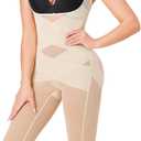 Nebility Bodysuit for Women Tummy Control Shapewear Faja Body Shaper Waist Trainer Open Bust Mid-Thigh Bodysuit (Medium, Beige)