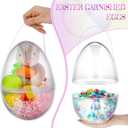 Funtery 4 Pcs Jumbo Easter Eggs 10 Inch Plastic Giant Easter Eggs with Handles, Clear Large Baskets Fillable Big Bunny Egg Shaped Baskets Containers Decoration (Transparent)