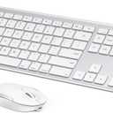Bluetooth Keyboard Mouse for Mac, Ultra Slim Wireless Keyboard Mouse Combo for Mac, Multi-Device, Full Size, Rechargeable, for MacBook Pro, MacBook Air, iMac, iPad (White and Silver)