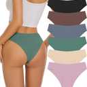 Women Bikini Panties No Show Seamless Underwear Comfortable Briefs Undies for Women Breathable Ladies Hipster Panties (Size M, Multicolor-01)