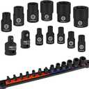 HORUSDY E-Torx Socket Set 13-Piece External Socket Set | 11-Piece Female E-Torx Sockets (E4-E20) Star Socket Set | 2-Piece Impact Socket Adapter Set