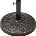 Giantex 30lbs Patio Market Umbrella Base, Heavy Duty Outdoor Stand, Cast Iron Umbrella Holder for Garden Beach, Classic Round Umbrella Standing Deck Porch