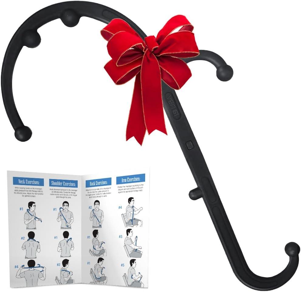 LiBa Back and Neck Massager - Trigger Point Massage Tools for Pain Relief and Manual Massage Hook Therapy Handheld Back Neck Shoulder Massager Black - Gift for Women & Men LiBa Back and Neck Massager - Trigger Point Massage Tools for Pain Relief and Manual Massage Hook Therapy Handheld Back Neck Shoulder Massager Black - Gift for Women & Men