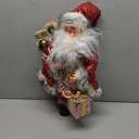 18 Inch Animated Plush Santa Figurine with Music and Movement, Collectible Red Sequin Coat Christmas Decoration, Singing Dancing Santa Claus Holiday Centerpiece Gift for Home or Store