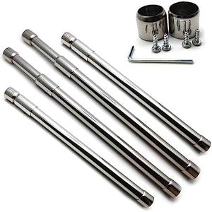 Clothes Rod for Closet Adjustable,Susenya Closet Rod Selectives 16 in - 26 in,Stainless Steel,Silver - Pack of 4