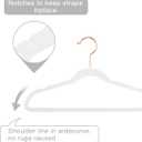 MIZGI Kids Velvet Hangers,Non-Slip Big Kids Hangers,14 Inch Hangers for Youth,Teen Clothes,Pack of 50White/Rosegold