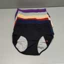 JojoQueen Period Underwear for Women Menstrual Panties Cotton Postpartum Easy Clean Teens Brief (Small, Dark-6pack)