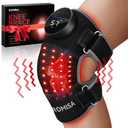 Red Light Therapy Knee Brace&Vibration Knee Massage for Pain Relief, 660nm&850nm Rechargeable Near Infrared Light Therapy Device for Knee/Elbow/Shoulder Faster Recovery for Cordless Use