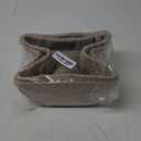 Small Square Shallow Baskets for Organizing, 9.7x9.7x4.3 Inch Rope Woven Storage Bins for Cubes Closet, Shelves Storage, Boho Decorative Basket, 2 Packs Mixed Brown (Natural)