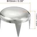 uxcell 200Pcs 10mm Silver Round Dome Studs Metal Claw Beads Nailhead Rivets Spike Studs Spots Punk Rock DIY for Leather Craft Clothes Belt Bag Shoes Bracelet Accessories