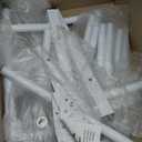 Abiglifty Double Rods Clothes Rack for Hanging Clothes, Clothing Rack with Wheels, Portable Closet Organizer for Laundry, Room (White)