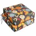 UNIKOME Outdoor Chair Cushions Pack of 2, Water Resistant Patio Cushions with Ties, High Density Sponge Filling Square Corner Seat Cushions for Outdoor Furniture, 24"*24"*4", Flower