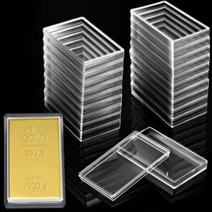 Ctosree 20 Pcs 10 oz Silver Bar Case Clear Gold Bar Storage Box Acrylic Storage Container Fit for 10 Ounce Silver Bars