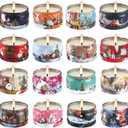 16Pack Christmas Scented Candles Gift- Aromatherapy Candle-Soy Wax-Long Lasting Burn time, Christmas Thanksgiving Gifts for WomenAdvent &Home Decor. (Snowman Christmas-16Pcs)