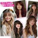 TYQ Hair Toppers for Women with Thinning Hair 18 Inch 360° 3D Synthetic Toppers Hair Pieces Curly Wavy Wispy Clip in Bangs(Coffee Brown)