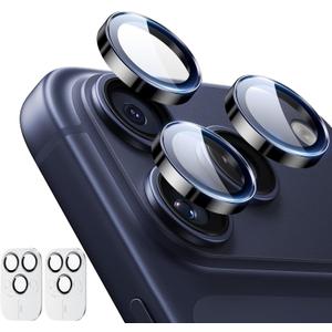 ESR 2 Pack for iPhone 17 Pro Max/17 Pro/16 Pro Max/16 Pro/15 Pro Max/15 Pro/14 Pro Max/14 Pro Camera Lens Protector, Ultra-tough HD Individual Lens Protectors, Ultra-thin Tempered Glass, Black