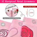 Fiodrimy Valentines Shower Curtain, Gnome Shower Curtain for Bathroom, Valentine's Day Decorations Fabric Bath Accessories