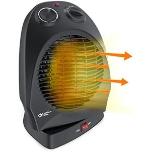 Comfort Zone Oscillating Space Heater with Adjustable Thermostat, Desktop, Fan-Forced, Portable, Overheat Sensor, Tip-Over Switch, Stay-Cool Housing, Ideal for Home, Bedroom, Office, 1,500W, CZ50BK : Home & Kitchen