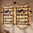 Cinnvoice 2 Set Graduation Photo Display Board with Lights 31'' x 23'' Freestanding Photo Display Board with Clips 2026 Grad Centerpiece Decor for Graduation Party Hanging Postcards Greeting Card