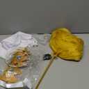 ANOGOL Hair Cap+ 28 Inch Princess Wig for Women Golden Long Wavy Wigs Peach Cosplay Wig Anime Synthetic Hair for Halloween Party Costume (1 Crown+ 1 Wand+ 2 Earrings+ 2 Gloves+ 1 Brooch)