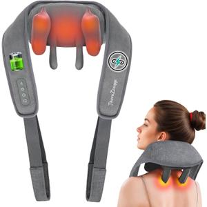 Cordless Neck Massager with Heat - Neck Shoulder Massager for Pain Relief Deep Tissue, FSA HSA Eligible, 6D Deep Kneading Shiatsu Back Massage, Gifts for Fathers Men Women