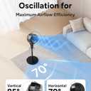 JRD Fan for Bedroom, 70 Oscillating Standing Fan, 100ft Quiet Pedestal Fans for Home Office, 85 Manual Vertical, Touch+Remote, 24H Timer,32 Wind Speeds, 39-43" Adjustable Height, Air Circulator, 39-43in
