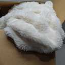 Heated Blanket Full Size with 1/2/4/6/8 Hours Auto-Off 10 Heat Level, 62'' * 84'' Cozy Faux Rabbit Fur Bubble Electric Blanket with Overheat Protection(White)