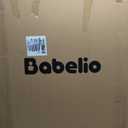 Babelio Baby Gate for Stairs & Doorways, 26-43" W 28" H No Bottom Bar| Easy Installation| One-Handed Operation| Auto-Close| Hardware Mount (Drill Needed) Safety Dog/Pet Gate (Brown Wood Pattern)