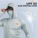 KastKing Sun Tamer Performance Fishing Hoodie, UPF 50 Sun Protection Shirt, Built-in Neck Gaiter, HYDROCOOLING Cooling Fabric (Gray, XL)
